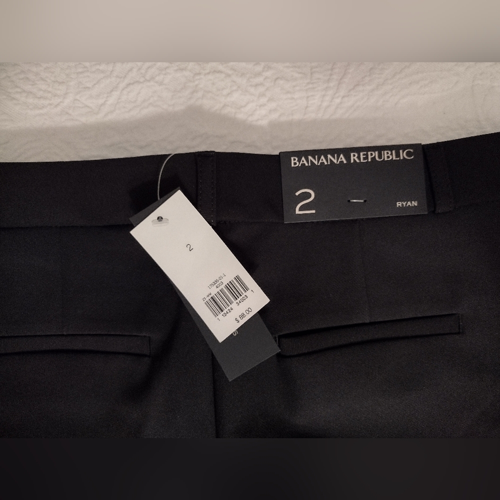 Banana Republic Black Ryan Dress Pants Classic Straight-Leg - Size 2 - NWT - Picture 6 of 11